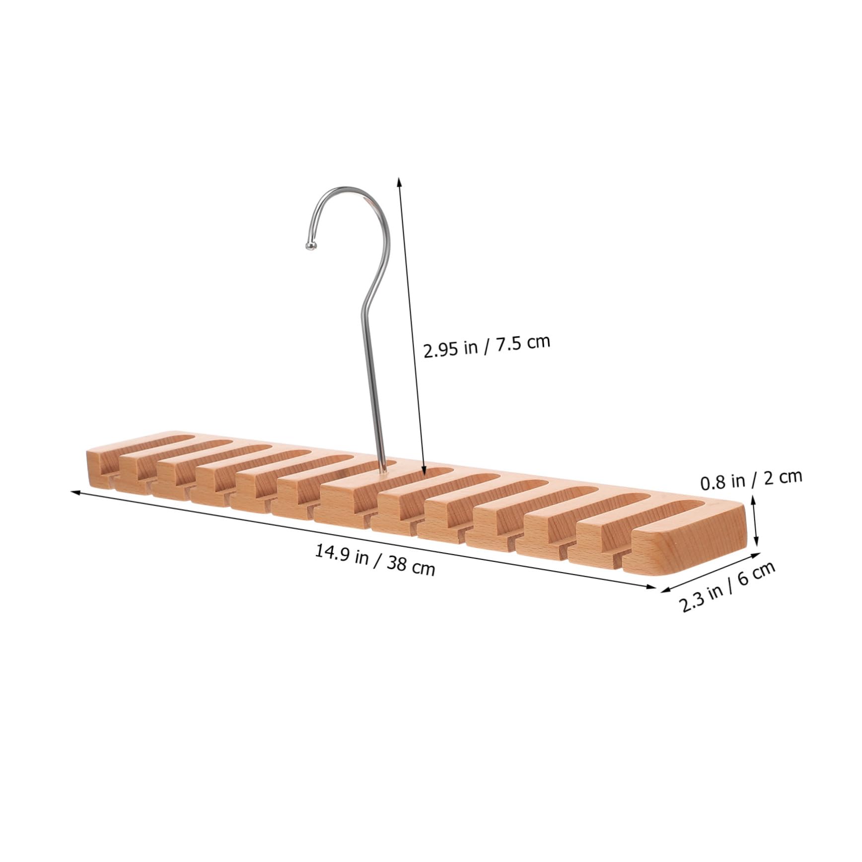 Happyyami 12 Slot Belt Organizer Wooden Belt Hanger for Closet Space Saver Easy Access Classic Style Tie Holder
