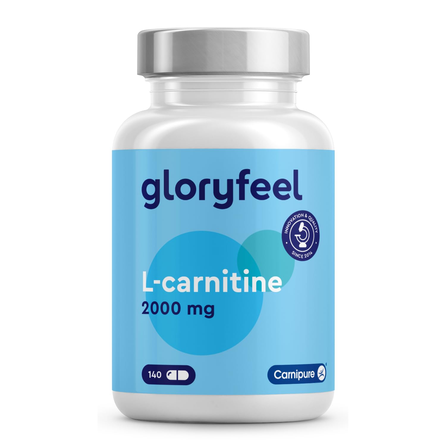 L-Carnitine Capsules - Branded Ingredient Carnipure® by Lonza - 140 Vegan Capsules - 2,000 mg of Pure L-Carnitine per Daily Dose - High-Dose Supplement Made in Germany
