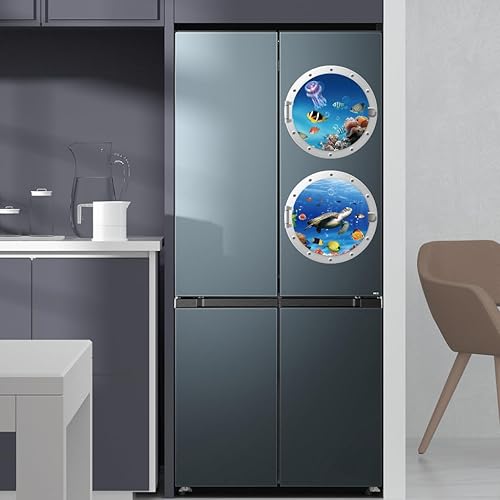 Miniatura 4 de Calcomanías de pared de coral de medusas lindas 3D Ocean World Wall Window Stickers Lovely Ocean Creatures Decoración, impermeable, extraíble,