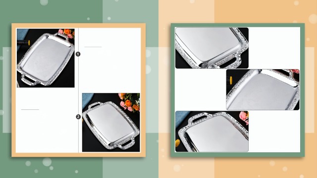 Vassoio Argento Specchio 32.5x23.5cm | Portaoggetti Elegante Per Profumi E Whisky - Foto 4