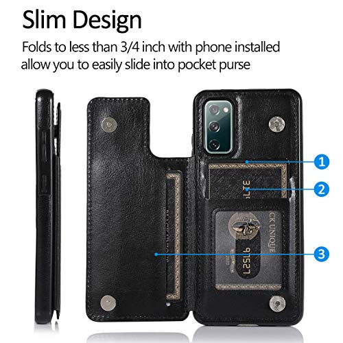 Capa Capinha Galaxy S20 Fe Carteira, com Fecho Magnético,Samsung Galaxy S20 FE Flip Cover com Espaco