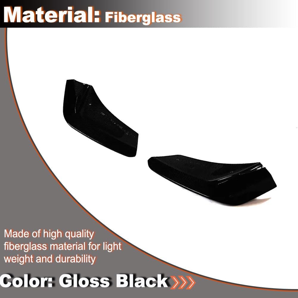 MCARCAR KI Gloss Black Rear Bumper Splitters for Chevrolet Corvette C8 Stingray Z51 2-Door 2020-2024 Rear Bumper Canard Fins Side Corner Splitter Aprons Factory Outlet