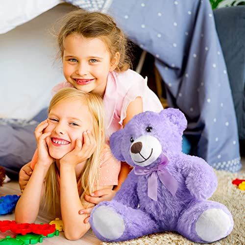 Civaner 4 Pack 14 Inches Bear Plush Stuffed Animals Cute Soft Bears Bulk For Girls Boys Girlfriend (Pink, Blue, White, Purple, Cute Style) #TOP3