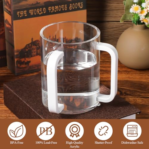 2 Pzs Vaso Acrílico Transparente con Mango Doble 5.12in miniatura 4