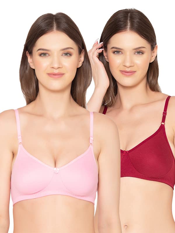 Image of Groversons Paris Beauty Women's Pack of 2 Seamless Non-Padded, Non-Wired Bra (COMB09)