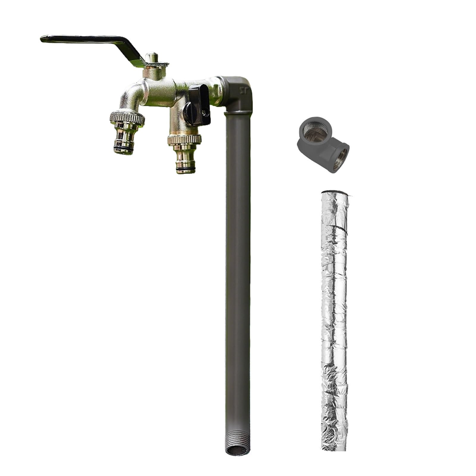 Słup wody ze stali nierdzewnej, do użytku na zewnątrz, pionowy dozownik wody, do ogrodu, do willi, na podwórko, łatwa instalacja (40 cm)