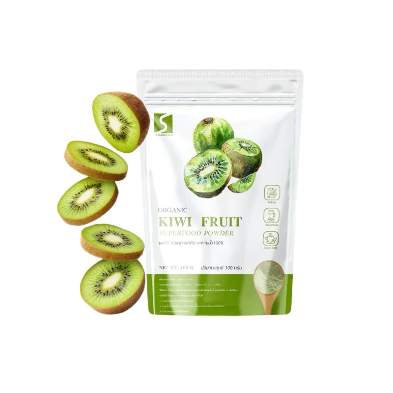 (Pack of 2) สุขภาพ Kiwi Fruit Powder – 100% Pure & Organic, Non-GMO, Vegan Superfood for Smoothies, Juices & Baking 100g