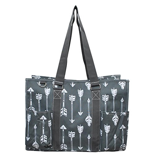 N. Gil All Purpose Organizer 18" Large Utility Tote Bag 2017 New Pattern (Arrow Grey)