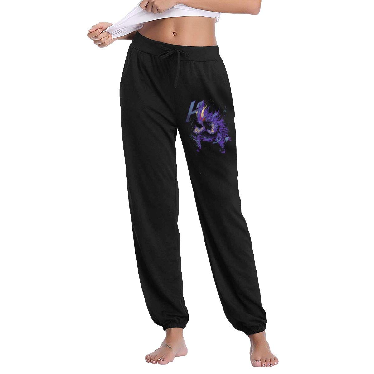 Anime My Hero Academia Tokoyami Fumikage Dark Shadow Women's Pocket Casual Sweatpants Long Pants
