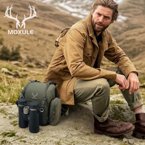 Image of MOXULE Binocular Harness Chest Pack: Bino Case with Rangefinder Pocket for Hunting Birdwatching and Hiking
