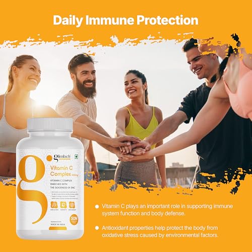 Image of GLIMLACH Calcium Magnesium & Zinc Tablets with Vitamin D3 & Vitamin C Complex Tablet with Amla and Zinc for Men & Women - Supports Energy, Immunity, Antioxidant, Bone Health