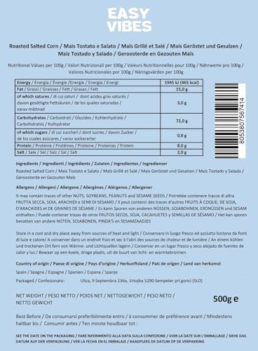 Easy Vibes - Mais Geröstet und Gesalzen (500g) | Knuspriger und Leckerer Snack