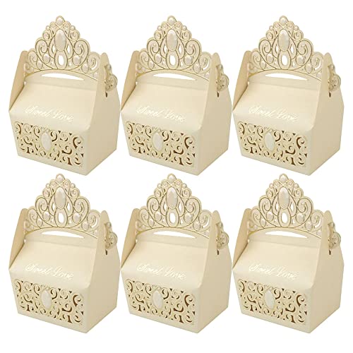 Pamtns Boîte à Bonbons en Papier 20 Pièces Boîte à Dragées de Bonbons Boîtes de Bonbons de Mariage Papier Boite Bonbons Bonbons Coffret Cadeaux Boîtes à Dragées Boîte à Bonbons en Papier Couronne