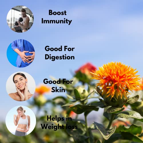 Image of Healthy Roots 0.5L Cold Pressed Safflower /Kardai Oil (Virgin, Chekku /Ghani) - 0.5 Litre Wood Pressed safflower oil for cooking