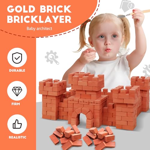 Knight Bricklayer Brick and Mortar Construction Set, Clay Mini Bricks & Cinder Blocks, DIY Mini House Kit, STEM Building Toy, Kids Brick Mortar Set, Reusable Blocks, Ages 8+, Birthday Gift - Image 3