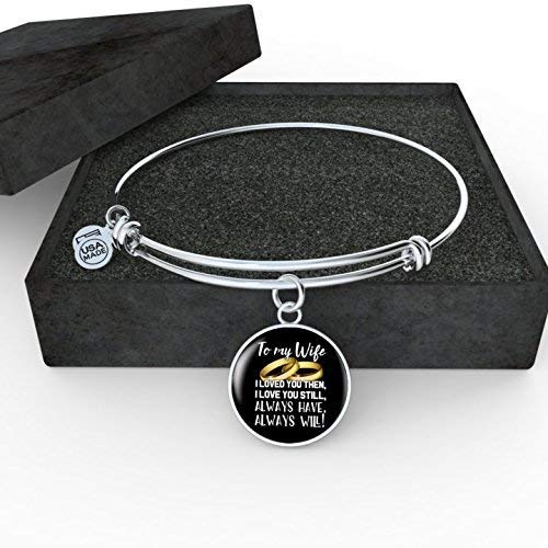 To My Wife Bangle Bracelet with Engraving - Gifts for My Wife - Custom Jewelry Bracelet for your Spouse