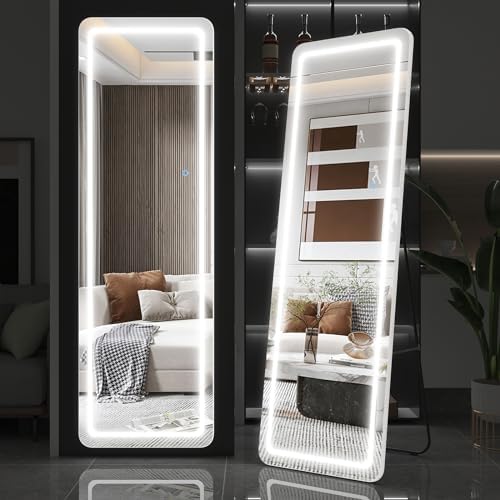 Antok Full Length Mirror with Lights, 60" x 16" LED Mirror