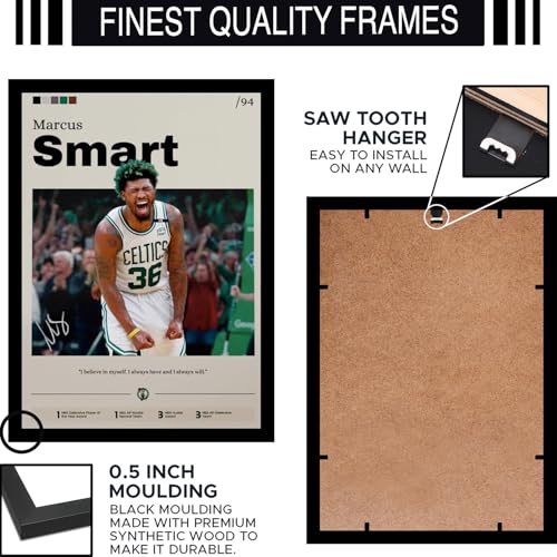 Image of BLINKART Marcus Smart | Nba Basketball Player | Synthetic Wood Photo Framed Wall Hanging Poster Room & Office Bedroom Living Boys And Girl Room Home Wall Hanging | 12x18 Inches