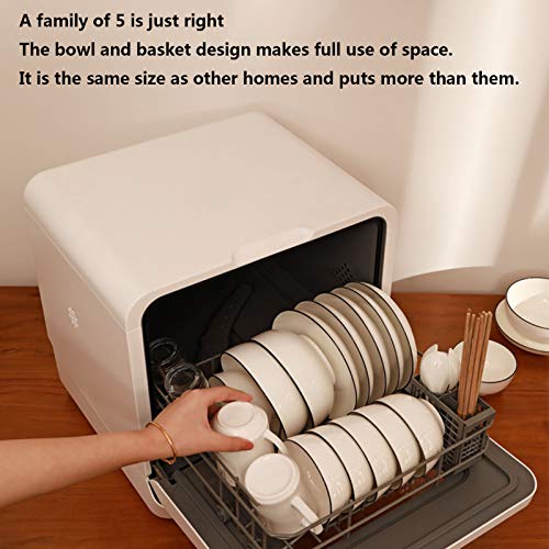 Tafelmodel Vaatwasser 6 Couverts, Home Vrijstaande Vaatwasser Energiezuinig Compacte Vaatwasser Installatie Vrij Aanraakbediening Met Uitgestelde Start, Schoon, Droog En Opslag 440 * 413 * 424 MM - Afbeelding 4