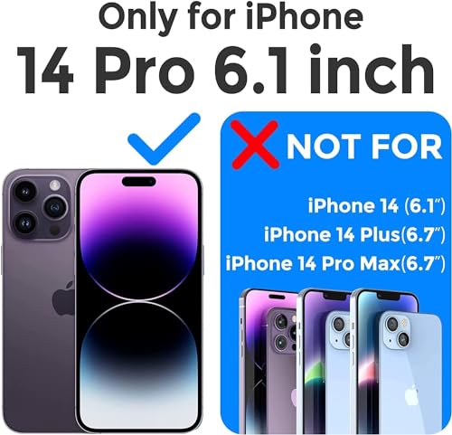 Image of mobistyle Designed iPhone 14 Pro | Diamond Round Camera Frame | Glitter Sparkly Luxury Plated Edge for Women & Girls | Soft Slim Protective Back Cover Case Clear iPhone 14 Pro (Purple)