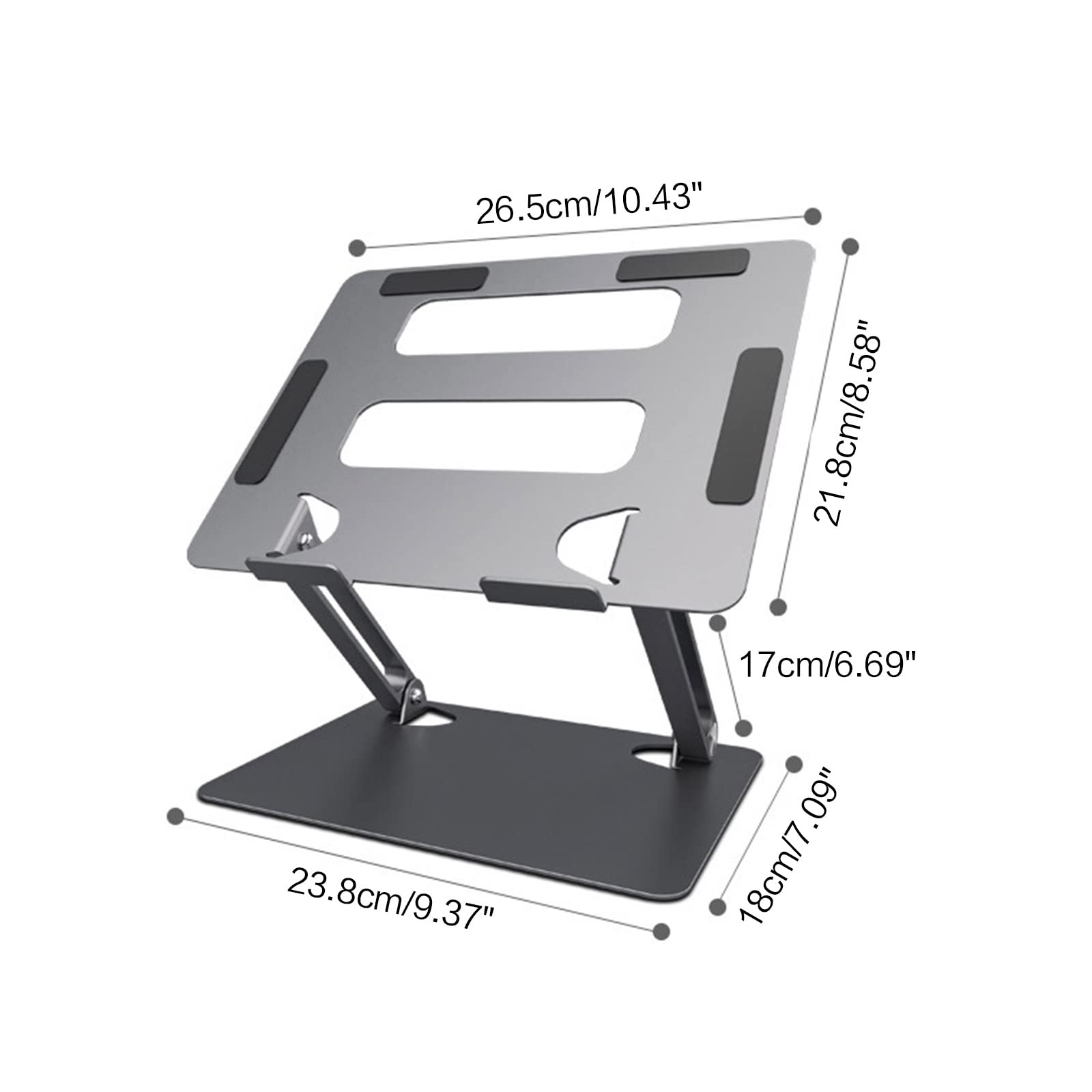 Regulowany aluminiowy stojak na laptopa, ergonomiczny, wielokątny, biurkowy uchwyt na laptopa z odpowietrznikiem termicznym do notebooka 10-17,3 cala i nie tylko