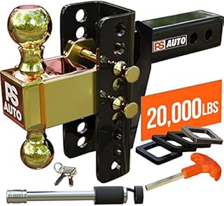 Adjustable Trailer Hitch – Automotive Drawbar Trailer Hitch, Adjustable, Ball Mount Hitch for RV Towing Motorcycle & Powersports - 20,000 LBS, 2 and 2-5/16 inch Balls, Solid Tube Hitch
