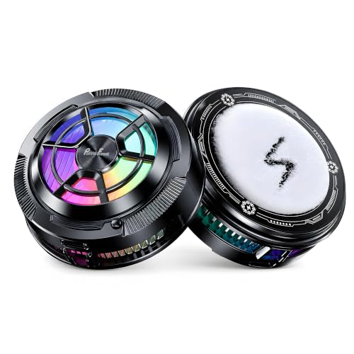 Image of PunnkFunnk Phone Cooler for Gaming, 5000 RPM 7-Blade Fan, RGB Light, Semiconductor Cooling Chip, Type-C Powered, LED Display, Clamp Mount Mobile Cooling Fan for Android & iOS (Black Pro)
