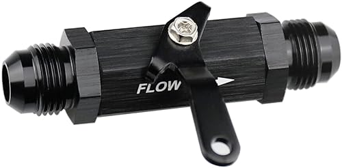 Miniatura 2 de Válvula de cierre de combustible macho de aluminio 6AN para control de flujo, válvula de corte con palanca de cable, color negro