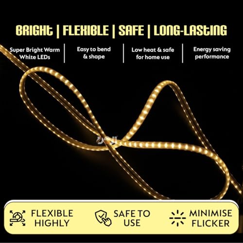 Image of DOJI 2835 Strip Lights for Home Decoration | 120 led per Meter led Strip Light | Rope Lights for Ceiling | Decoration Lights for Diwali, Christmas, Home, False Ceiling (Warmwhite, 30 Meter)
