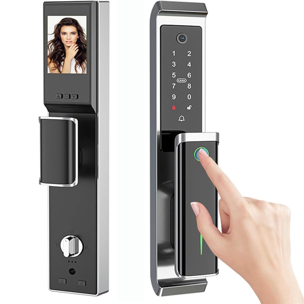 Cerradura De Puerta Inteligente Con Cámara, Cerradura De Puerta Con Reconocimiento Facial 3D, Cerradura De Embutir Inteligente Sin Llave Para Puerta De Entrada, Videoportero, Timbre De Video