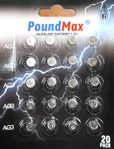 20 x AG3 Poundmax LR41 1.5V Alkaline Button Cell Battery
