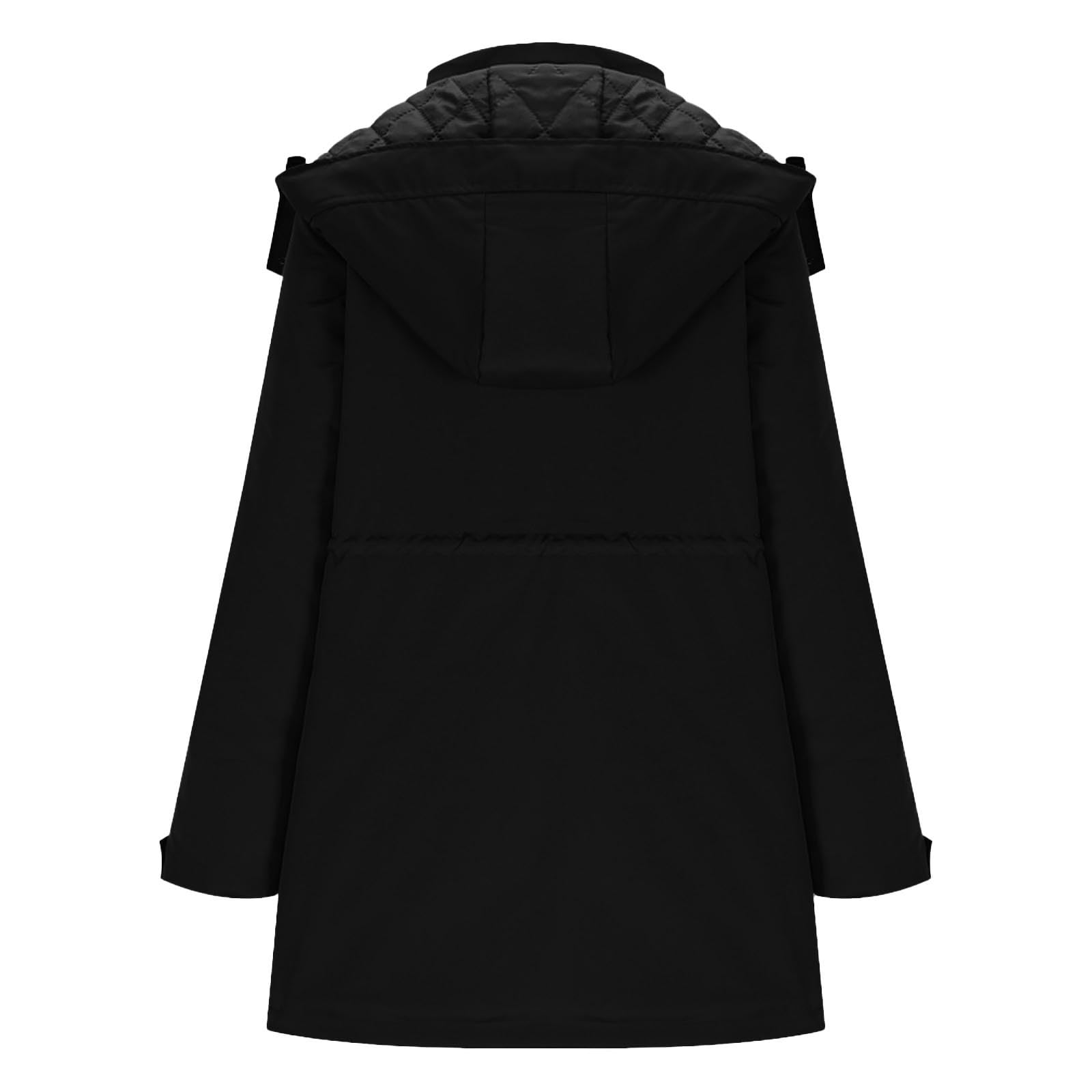 pvucpot Giacca di Cotone 3 in 1 Inverno Lungo Buffer Piumino Parka con Cappuccio con Tasche Giacca di Cotone Impermeabile 2025