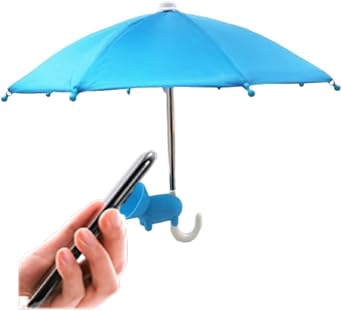 Phone Umbrella Suction Cup Stand,Phone Umbrella for Sun Shad,Outdoor Anti-Glare Cell Phone Cute Sunshade Holder,Car Navigation Sun Shade Visor,Sun Hood Shield Block Glare Blue