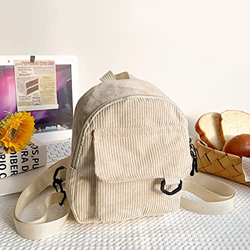 Mini Backpack Light-weight Corduroy Casual Daypack for Daily Travel2