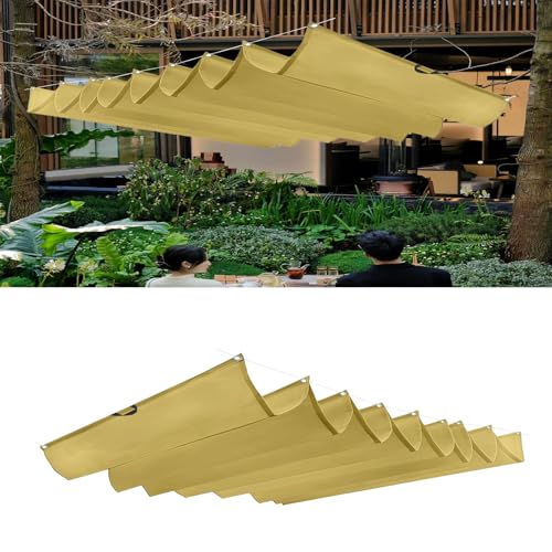 Voile ombrage rétractable haute résistance vagues crème 2x5 - 2