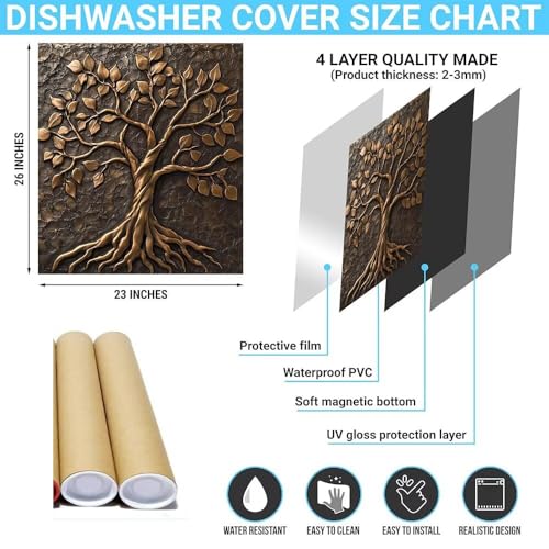 Imán decorativo de vinilo cobre árbol de la vida 23x26 in miniatura 7