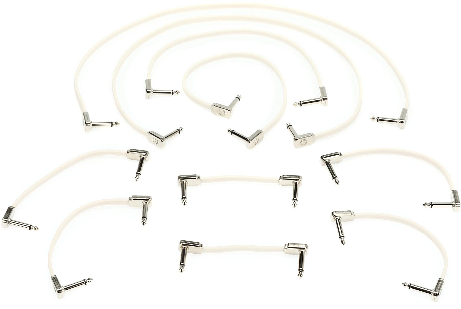 Ernieball 6387 Flat Ribbon Patch Cables Pedalboard Multi-Pack - White-image-7