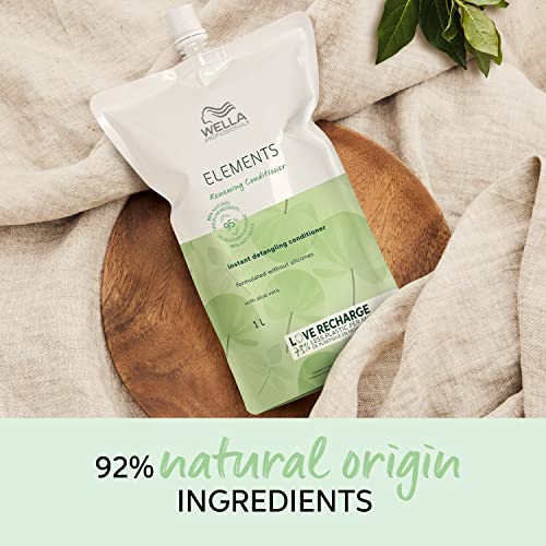 Wella Professionals Elements Gentle Renewing Conditioner, Gentle, Silicone Free, Instant Detangling Conditioner, 1 Liter Pouch #TOP6