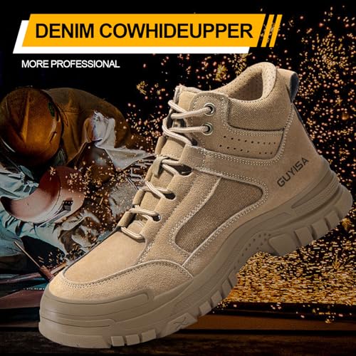 Image of Steel Toe Shoes for Men,Lightweight Work Shoes,Mens Indestructible Safety Boots,Puncture Proof Construction Steel Toe Sneaker.