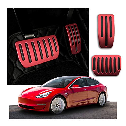 CDEFG para Model 3 Automatico Cubierta pedales acelerador freno Acero inoxidable Caucho No se oxida PPE Antideslizante 2 piezas