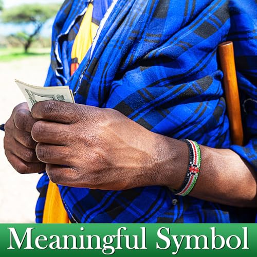 Quelay 8 Pcs Kenya Flag Beaded Bracelets Adjustable Handmade Kenyan Bracelet Rope Bangle Kenyan Patriotic Pride Jamhuri Day Christmas African Jewelry Gifts for Women4