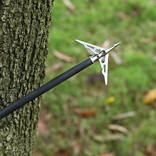 Keaup 100 Grain Mechanical Broadhead 6 Pack, 2 Blade Broadhead, Hunting Broadhead, 2" Cutting Archery Broadhead Reusable For Compound Bow Hunting (100 Grain) #TOP4