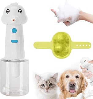 Hunde Seifenspender Automatisch Schaumseifenspender für Hundebadewanne,Hund Schaummaschine mit Hundebürste,Elektrische Hunde-Reinigungsschaummaschine,Hund Schaumsprüher für Pflege und Reinigung (Weiß) product image