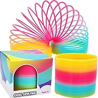 The Dreidel Company Plastic Multicolor Coil Spring, Goody Bag Fillers, Party Favor for Kids, 3\" Inches (80mm) (Single)