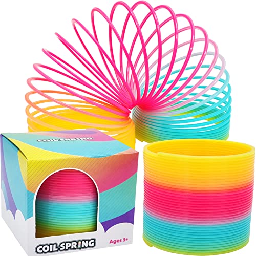 the dreidel company plastic multicolor coil spring goody bag fillers party favor for kids 334 inches 80mm single