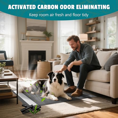 Image of Bulubaky Charcoal Super Absorbency Puppy Pads, Activated Carbon Odor-Control XXXL 36 inchx36 inch Leak-Proof Pet Training Pee Pads, Disposable Potty Pads for Dogs Cats, Rabbits