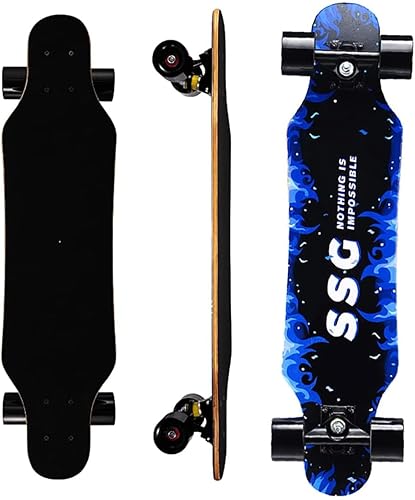 Vista 12 de Mini Cruiser Longboard, patineta de 31 pulgadas de tamaño pequeño con ruedas anchas, monopatín estable para principiantes y fácil de controlar