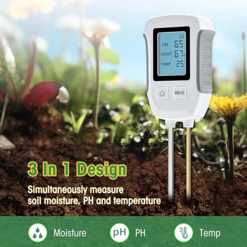 Image of HASTHIP 5 in 1 Soil Meter Dual Probes Soil Meter for Soil Fertility /Moisture /Temp /pH /Sun Light /LCD Digital Soil Moisture Meter Precison Agriculture Soil Meter (No Battery Included)