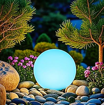 Ball Light, Outdoor Glow Globe Light With Remote Control, LED