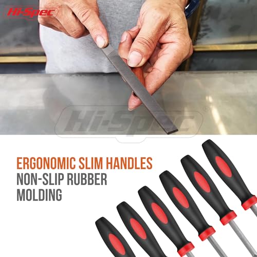 Image of Hi-Spec 6pc Metal Small Needle Hand File Tool Set Kit. Fine Micro Steel Files. Flat, Half, Round & Triangle for Crafts, Metal & Wood Work.